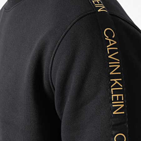 Calvin Klein - Sweat Crewneck A Bandes Gold Logo 6727 Noir Doré