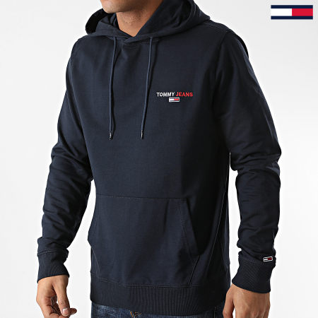 Tommy Jeans - Sweat Capuche Tommy Chest Graphic 8730 Bleu Marine