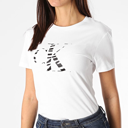 Calvin Klein - Tee Shirt Femme Zebra CK 4793 Blanc