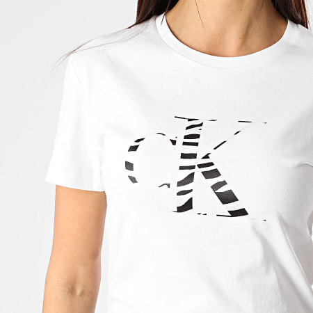 Calvin Klein - Tee Shirt Femme Zebra CK 4793 Blanc
