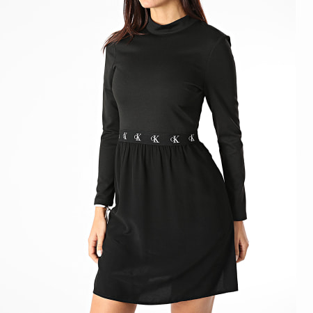 Calvin Klein - Robe Femme Logo Elastic Dress 4862 Noir