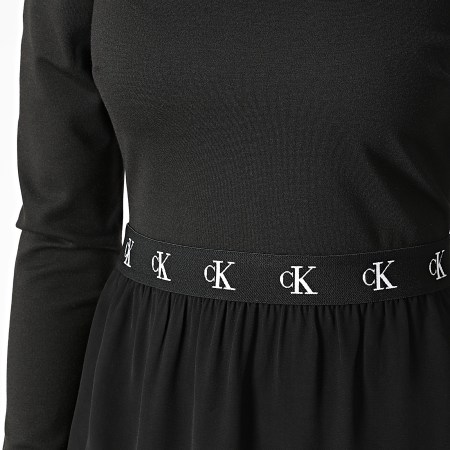 Calvin Klein - Robe Femme Logo Elastic Dress 4862 Noir