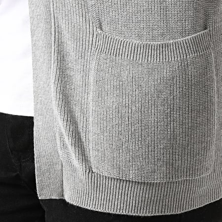 Classic Series - Cardigan in maglia con cappuccio grigio