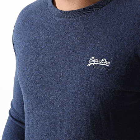 Superdry - Tee Shirt Manches Longues OL Vintage Embroidered M6010122A Bleu Marine Chiné