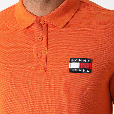 Tommy Jeans - Polo Manches Courtes Tommy Badge 7456 Orange