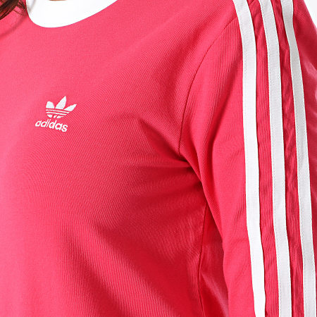 Adidas Originals - Tee Shirt Manches Longues Femme A Bandes 3 Stripes GD2441 Rose