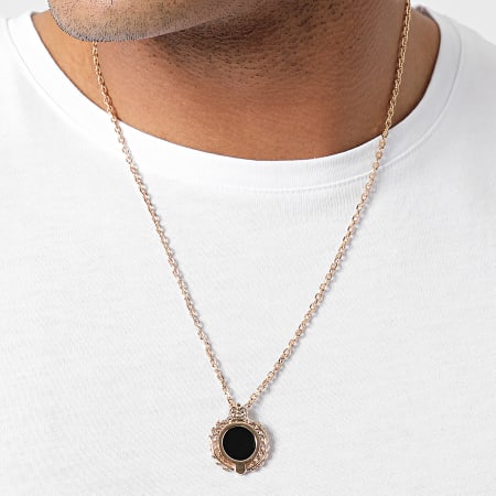 Chained And Able - Collier Crest Onyx Doré