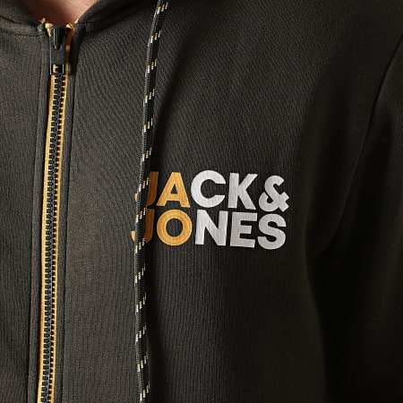Jack And Jones - Sweat Zippé Capuche Bo Vert Kaki