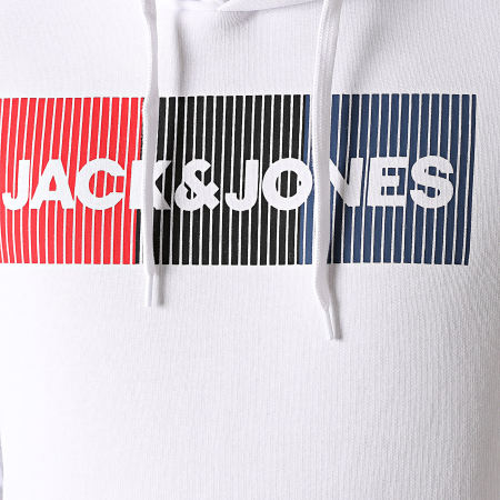 Jack And Jones - Felpa con cappuccio Corp Logo Bianco