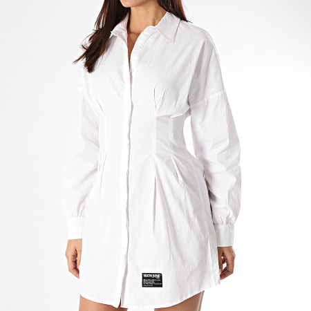 Sixth June - Robe Chemise Manches Longues Femme W32449KDR Blanc