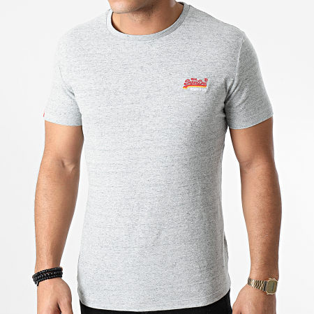 Superdry - Tee Shirt OL Vintage Embroidered M10107ET Gris Chiné