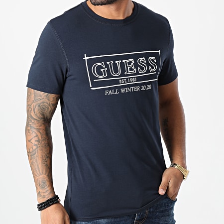 Guess - Tee Shirt M0BI63-J1300 Bleu Marine