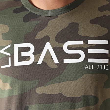 La Base - Tee Shirt Logo Camouflage Vert Kaki