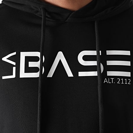 La Base - Sweat Capuche Logo Noir