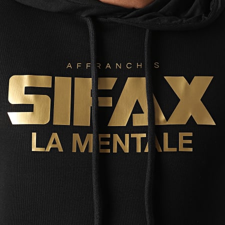 Sifax - Felpa con cappuccio nero oro