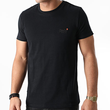 Superdry - Camiseta bordada vintage OL M1010206A negra