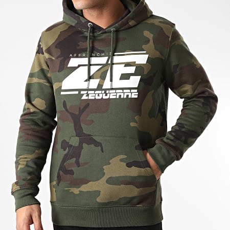 Zeguerre - Felpa con cappuccio ZE Camouflage Verde Khaki