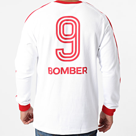 Adidas Sportswear - Tee Shirt Manches Longues A Bandes FC Bayern Munich Icons GM3995 Blanc Rouge