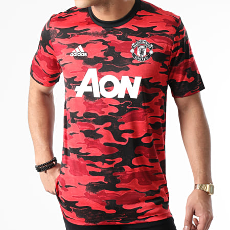 Adidas Sportswear - Tee Shirt Camouflage Manchester United FR6033 Rouge Noir