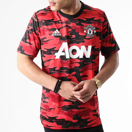 Adidas Performance - Tee Shirt Camouflage Manchester United FR6033 Rouge Noir