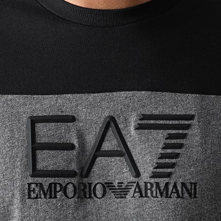 EA7 Emporio Armani - Tee Shirt Manches Longues 6HPT54-PJT3Z Gris Chiné Noir
