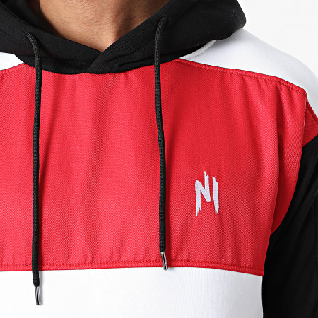 NI by Ninho - Honda S035 Tuta da ginnastica nera bianca rossa a strisce tricolori