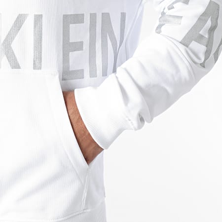 Calvin Klein - Sweat Capuche Blocking Logo 6519 Blanc Argenté