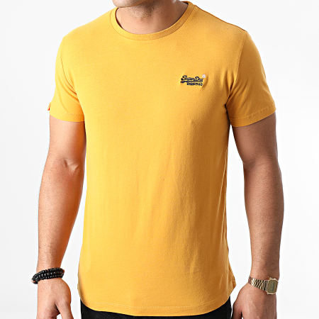 Superdry - Tee Shirt OL Vintage Embroidery M1000020A Jaune Moutarde