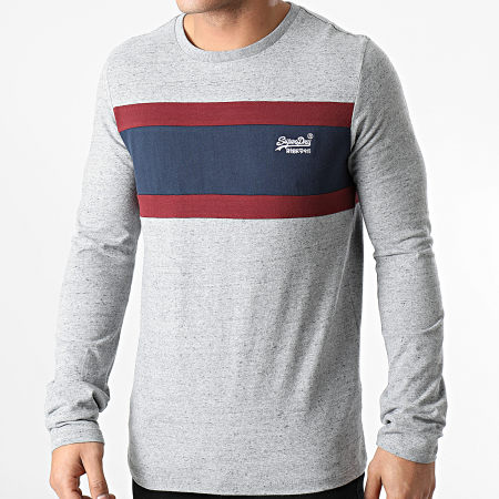 Superdry - Tee Shirt Manches Longues OL Engineered M6010183A Gris Chiné