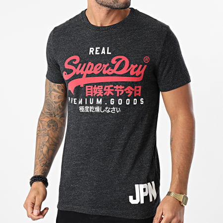 Superdry - Tee Shirt VL Duo M1010342A Gris Anthracite Chiné