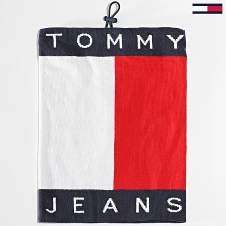 Tommy Jeans - Echarpe Tube Flag 1170 Bleu Marine Blanc Rouge