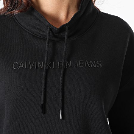 Calvin Klein - Sweat Capuche Femme Shiny Institutional 4819 Noir