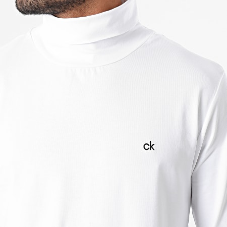 Calvin Klein - Tee Shirt Manches Longues Col Roulé 7304 Blanc