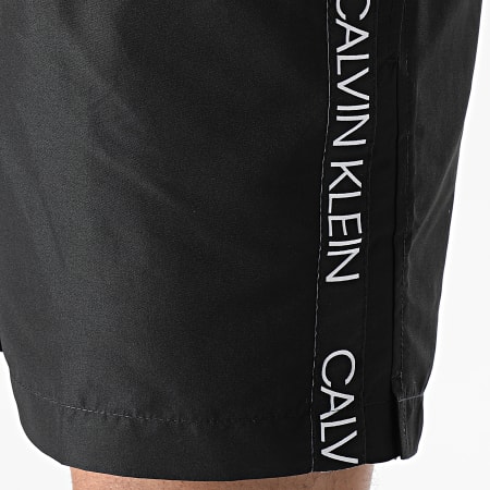Calvin Klein - Short De Bain A Bandes Medium Drawstring 0541 Noir