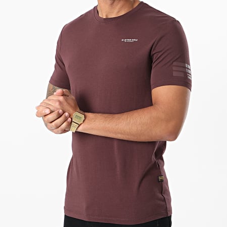 G-Star Tee Shirt D17135-336 Bordeaux Ryses