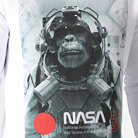 NASA - Sweat Crewneck Chimp In Space Blanc