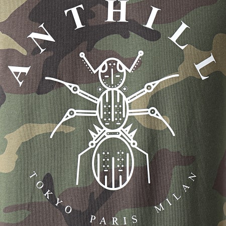 Anthill - Maglietta con logo mimetico verde kaki