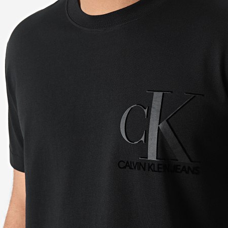 Calvin Klein - Tee Shirt Matte And Flock Monogram 7064 Noir