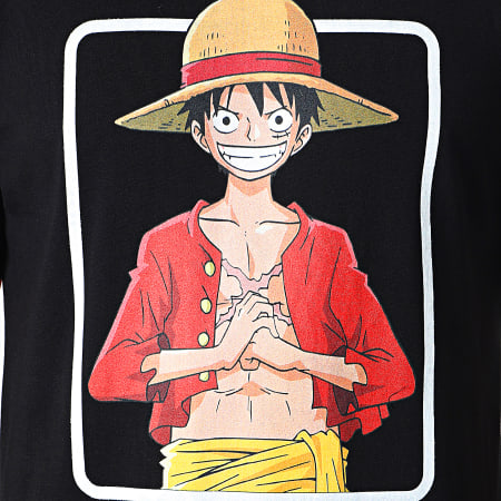 One Piece - Tee Shirt Manches Longues Selfie Luffy Front Noir