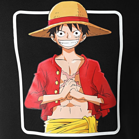 One Piece - Sweat Capuche Selfie Luffy Front Noir