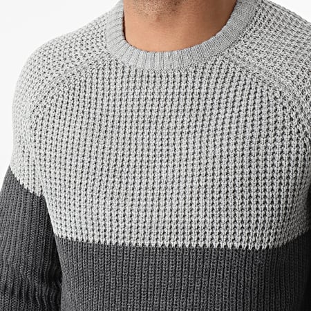 Only And Sons - Pull Kelvin Gris Chiné Gris Anthracite