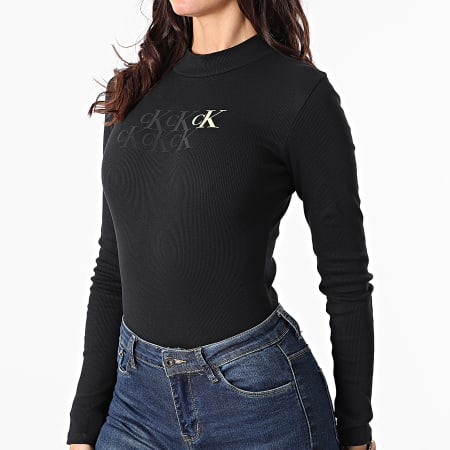 Calvin Klein - Body Femme Manches Longues Rib 5945 Noir