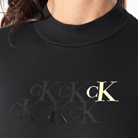 Calvin Klein - Body Femme Manches Longues Rib 5945 Noir