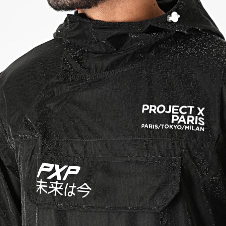 Project X Paris - Cortavientos con capucha 2020096 Negro reflectante