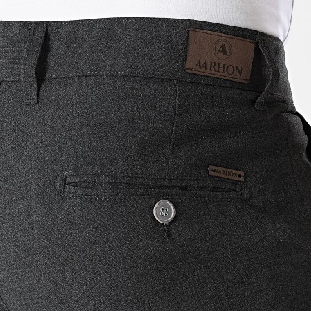 Aarhon - Pantalon Chino Slim A005 Gris Anthracite Chiné