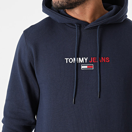 Tommy Jeans - Sweat Capuche Linear Logo 1016 Bleu Marine