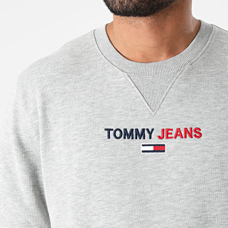 Tommy Jeans - Sweat Crewneck Linear Logo 1072 Gris Chiné