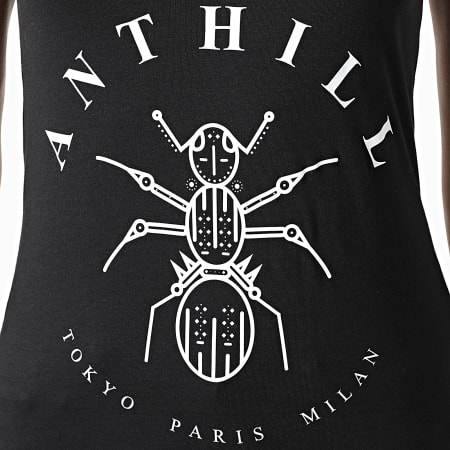Anthill - Camiseta de tirantes negra con logotipo de mujer