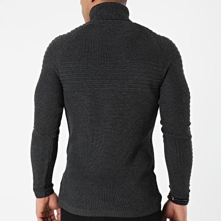 Paname Brothers - Pull Col Roulé PNM-211 Gris Anthracite