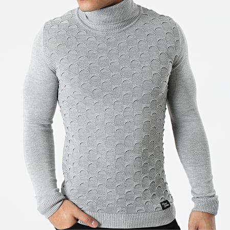 Paname Brothers - Pull Col Roulé PNM-212 Gris